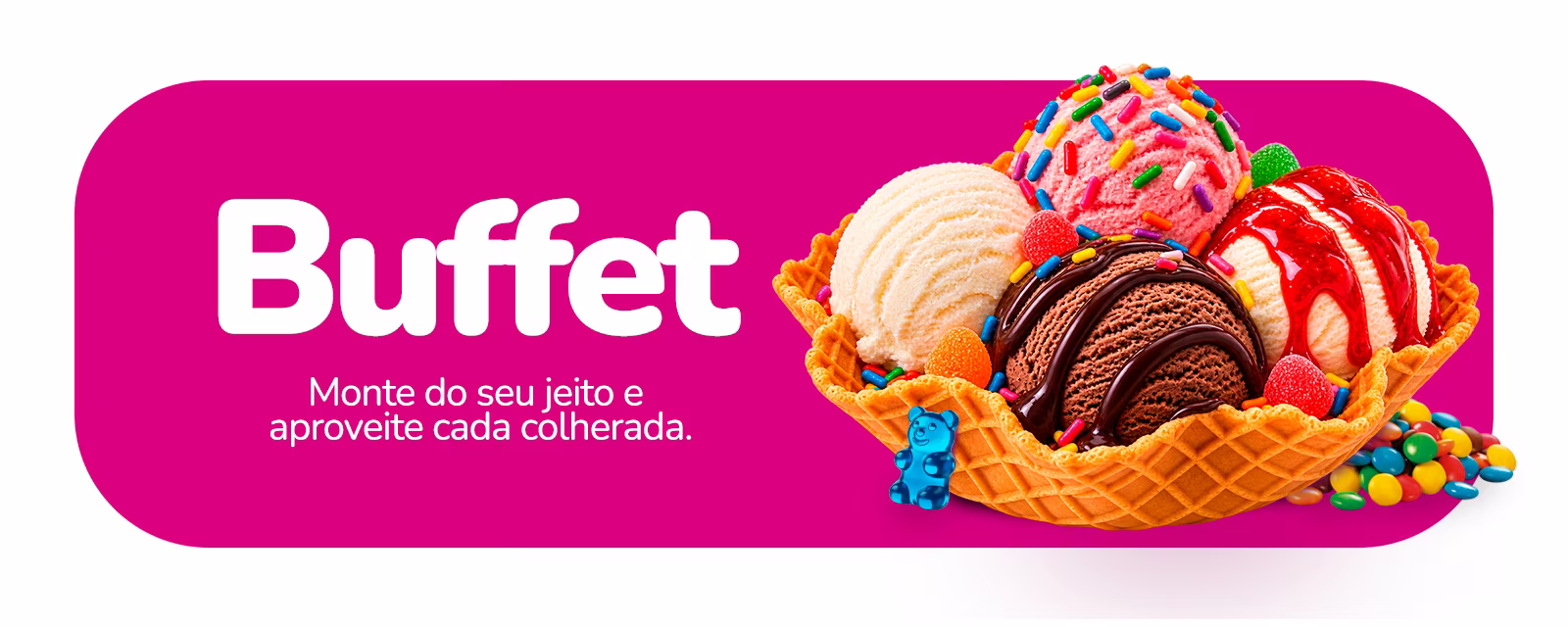 Banner do Buffet de Sorvete Maroma — monte do seu jeito e aproveite cada colherada