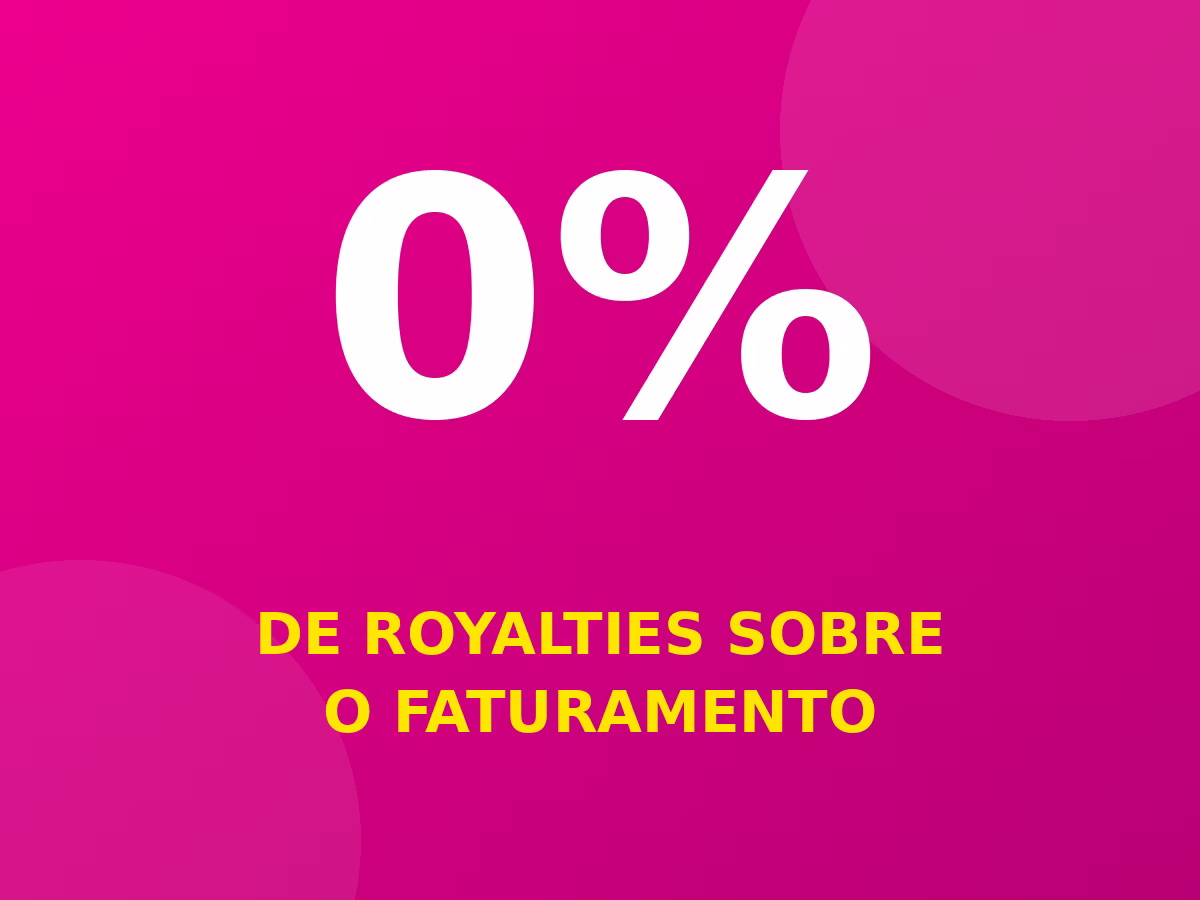 Zero por cento de royalties sobre o faturamento da franquia Maroma Express